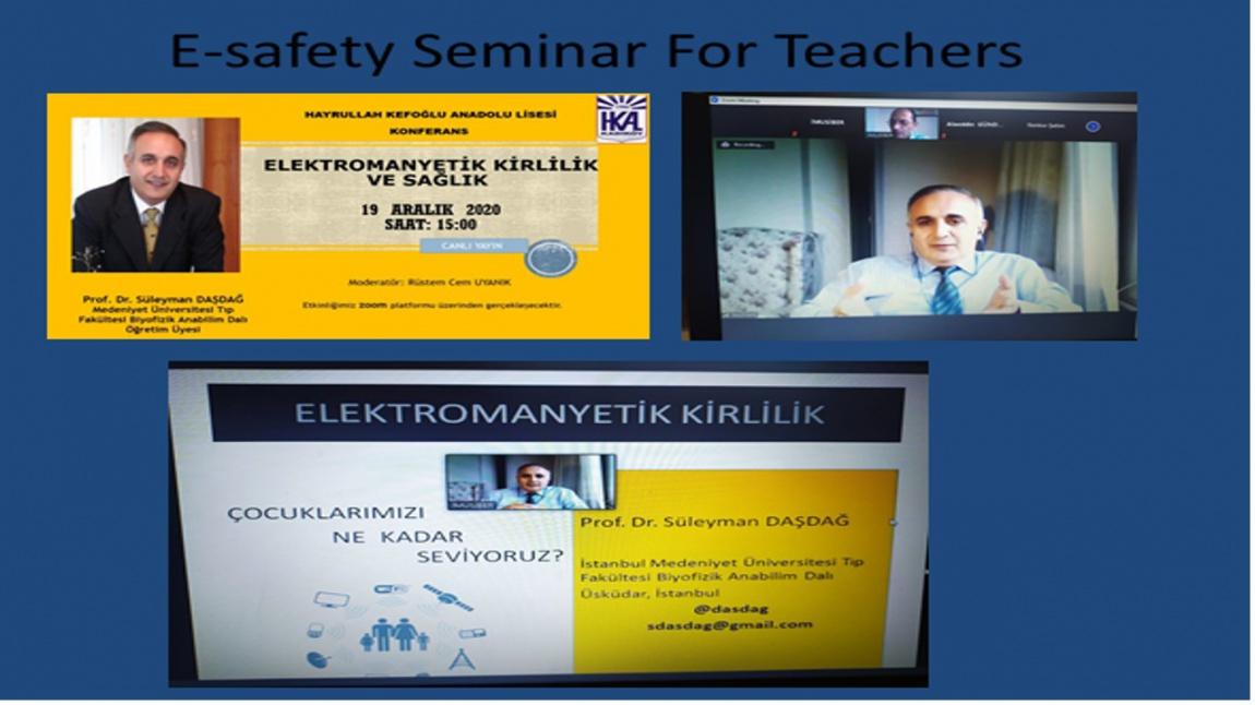 Öğretmenler için e Güvenlik Bağlamında Elektromanyetik Kirlilik ve Sağlık konulu Seminer